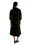 Verb by Pallavi Singhee_Black Cotton Embroidery Bead Collar Shift Dress _Online_at_Aza_Fashions