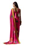 Shop_Irrau by Samir Mantri_Fuchsia Satin Printed Floral Anaya Saree _Online_at_Aza_Fashions