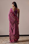 Shop_Irrau by Samir Mantri_Purple Satin Printed Floral Vine Tara Saree _at_Aza_Fashions