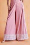 Buy_Shruti Sancheti_Pink Viscose Embroidered Thread V Neck Waistcoat And Pant Set  _Online_at_Aza_Fashions