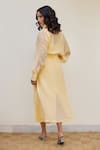 Shop_Kapraaaha_Yellow Jacket Or Collared Button Down Straight Dress With Women_at_Aza_Fashions