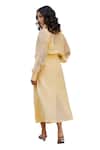 Kapraaaha_Yellow Jacket Or Collared Button Down Straight Dress With Women_Online_at_Aza_Fashions