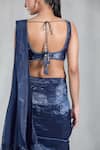 Samyukta Singhania_Blue Banglorian Silk Embellished Textured Metallic Pre-draped Saree With Blouse _Online_at_Aza_Fashions