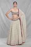 Buy_Samyukta Singhania_Multi Color Lehenga And Dupatta Banarasi Silk Woven Bandhani Bloom Crest Deep Set _at_Aza_Fashions