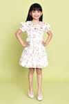 Buy_Samyukta Singhania_White Cotton Print Floral Dress _at_Aza_Fashions