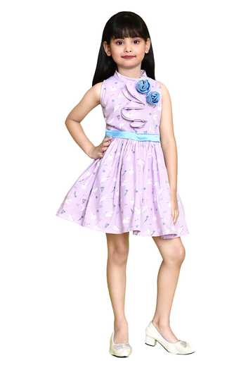 Buy_Petite Pomme_Purple Cotton Ruffles Dove Print Dress _Online_at_Aza_Fashions