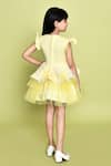 Shop_Banana Bee_Yellow Neoprene Embroidery Sequins Prima Donna Sunshine Dress_at_Aza_Fashions