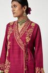 Buy_Payal Pratap_Fuchsia Angarkha Matka Silk Embroidered Akilah Kurta With Salwar  