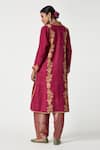 Shop_Payal Pratap_Fuchsia Angarkha Matka Silk Embroidered Akilah Kurta With Salwar  _at_Aza_Fashions