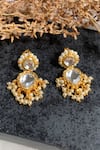 Buy_Zeeya Luxury Jewellery_White Polki Pearl Embellished Earrings _at_Aza_Fashions