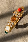 Buy_Zeeya Luxury Jewellery_Multi Color Polki Navratan Stone Embellished Bangle _Online_at_Aza_Fashions