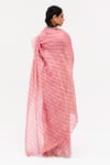 Shop_Naina Jain_Pink Tissue Raw Silk Luni Leheriya Saree With Unstitched Blouse Piece _at_Aza_Fashions
