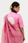 Shop_Naina Jain_Pink Silk Sukri Half Leheriya Saree With Unstitched Blouse Piece _at_Aza_Fashions