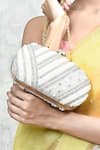 Buy_THE TAN CLAN_Silver Nalki Embroidered Clutch 