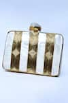 Buy_THE TAN CLAN_Gold Mother Of Pearl Riwayat Embellished Clutch _Online_at_Aza_Fashions