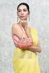 Buy_THE TAN CLAN_Red Embroidery Baiza Silk Clutch_at_Aza_Fashions