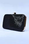 Buy_THE TAN CLAN_Black Hand Embroidery Glitz Clutch _Online_at_Aza_Fashions