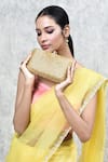 Buy_THE TAN CLAN_Gold Hand Embroidery Glitz Silk Clutch 