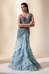 Buy_Adaara Couture_Blue Net Embroidery Sequins Sweetheart Serenade Stellar Ruffle Layered Gown _at_Aza_Fashions