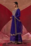 Buy_Jigar Mali_Purple Anarkali And Pant Chanderi Hand Embroidered Dori Notched Set _Online_at_Aza_Fashions