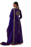 Buy_Jigar Mali_Purple Anarkali And Pant Chanderi Hand Embroidered Dori Notched Set 