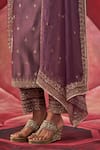 Buy_Jigar Mali_Purple Chanderi Hand Work Dori Round Embroidered Kurta Set 