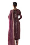 Shop_Jigar Mali_Purple Chanderi Hand Work Dori Round Embroidered Kurta Set 