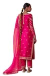 Shop_Jigar Mali_Pink Chanderi Hand Work Dori Scoop Neck Sequin Embroidered Kurta Pant Set 