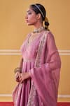 Buy_Jigar Mali_Purple Chanderi Embellished Sequin V Neck Anarkali Set 