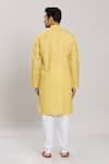 Shop_Arihant Rai Sinha_Yellow Kurta Cotton Plain Straight With Churidar _at_Aza_Fashions