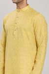 Shop_Arihant Rai Sinha_Yellow Kurta Cotton Plain Straight With Churidar _Online_at_Aza_Fashions