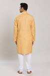 Shop_Arihant Rai Sinha_Yellow Kurta Cotton Plain Straight With Churidar _at_Aza_Fashions