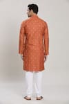 Shop_Arihant Rai Sinha_Orange Kurta Cotton Woven Geometric Butta Work With Churidar _at_Aza_Fashions