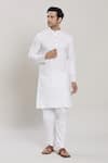 Buy_Arihant Rai Sinha_White Pure Cotton Woven Geometric Butta Samsera Pattern Kurta With Churidar _Online_at_Aza_Fashions