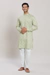 Buy_Arihant Rai Sinha_Green Pure Cotton Printed Paisley Kurta With Pant _Online_at_Aza_Fashions