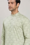 Arihant Rai Sinha_Green Pure Cotton Printed Paisley Kurta With Pant _at_Aza_Fashions