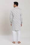 Shop_Arihant Rai Sinha_Grey Pure Cotton Printed Geometric Kurta And Pant Set _at_Aza_Fashions