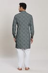 Shop_Arihant Rai Sinha_Grey Pure Cotton Printed Geometric Kurta And Pant Set _at_Aza_Fashions