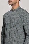 Shop_Arihant Rai Sinha_Grey Pure Cotton Printed Geometric Kurta And Pant Set _Online_at_Aza_Fashions