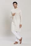 Buy_Arihant Rai Sinha_White Kurta Linen Blend Printed Block And Pant Set _Online_at_Aza_Fashions