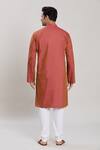 Shop_Arihant Rai Sinha_Orange Pure Cotton Solid Straight Kurta And Churidar Set_at_Aza_Fashions