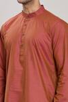 Arihant Rai Sinha_Orange Pure Cotton Solid Straight Kurta And Churidar Set_at_Aza_Fashions
