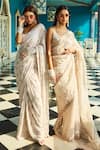 Buy_Dolly J_Off White Organza Embroidered Chikankari Grace Saree With Blouse  _at_Aza_Fashions