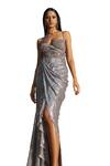 Dolly J_Grey Embroidery Sequin Sweetheart Neck Anya Draped Gown _Online_at_Aza_Fashions
