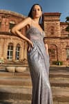 Buy_Dolly J_Grey Embroidery Sequin Sweetheart Neck Anya Draped Gown _Online_at_Aza_Fashions
