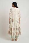 Shop_Barahmasi_Off White Cotton Hand Block Printed Floral Round Neck Kado Anarkali And Pant Set_at_Aza_Fashions