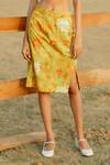 Buy_Raasa_Yellow Modal Print Bloom A-line Skirt  _Online_at_Aza_Fashions