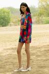 Raasa_Multi Modal Print Blast Sweetheart Neck Crop Top  _Online_at_Aza_Fashions