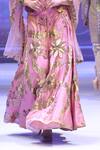 Buy_Rina Dhaka_Pink Net Embroidery Gota Applique Straight Neck Lehenga Set_Online_at_Aza_Fashions