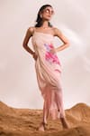 Buy_Divya Aggarwal_Pink Sheeted Sequin Printed Abstract Floral One Blossom Dress _at_Aza_Fashions